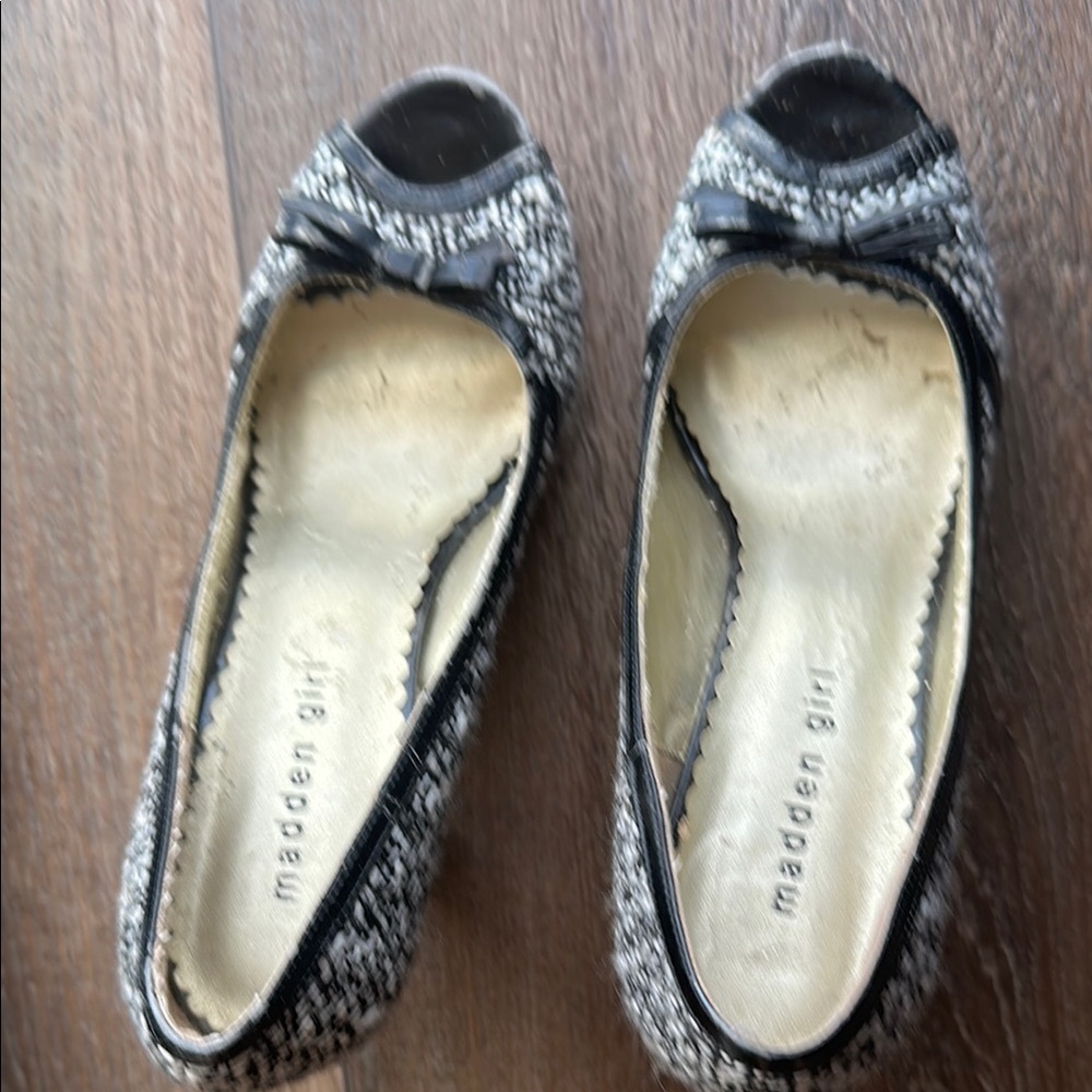 Madden Girl Black and White Tweed Heels